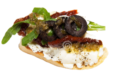 Goat Cheese Toasts with Arugula 